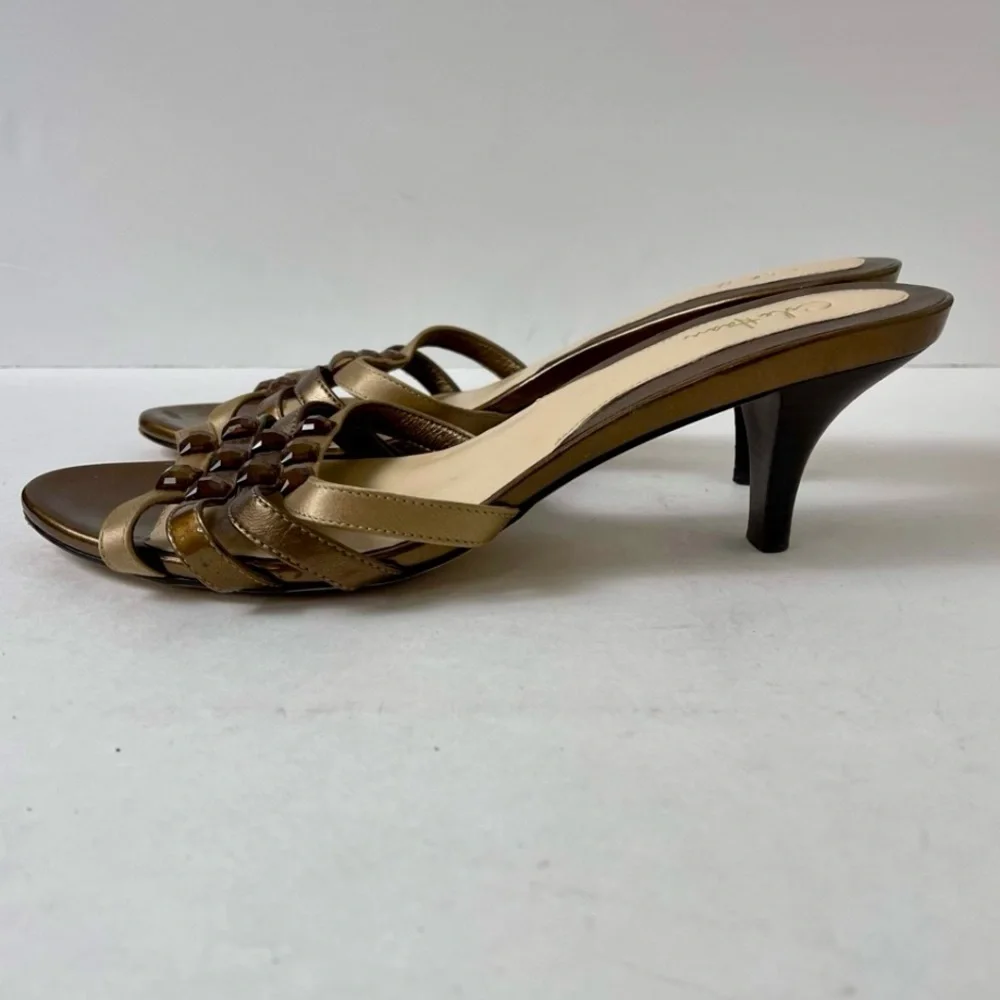 Cole Haan Nike Air Copper Beaded Heels, Size 9 - Picture 3 of 10